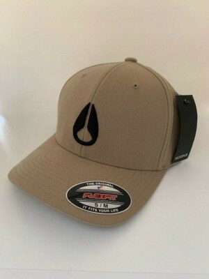 BRAND NEW Men's Khaki NIXON FLEXFIT Curved Brim Deep