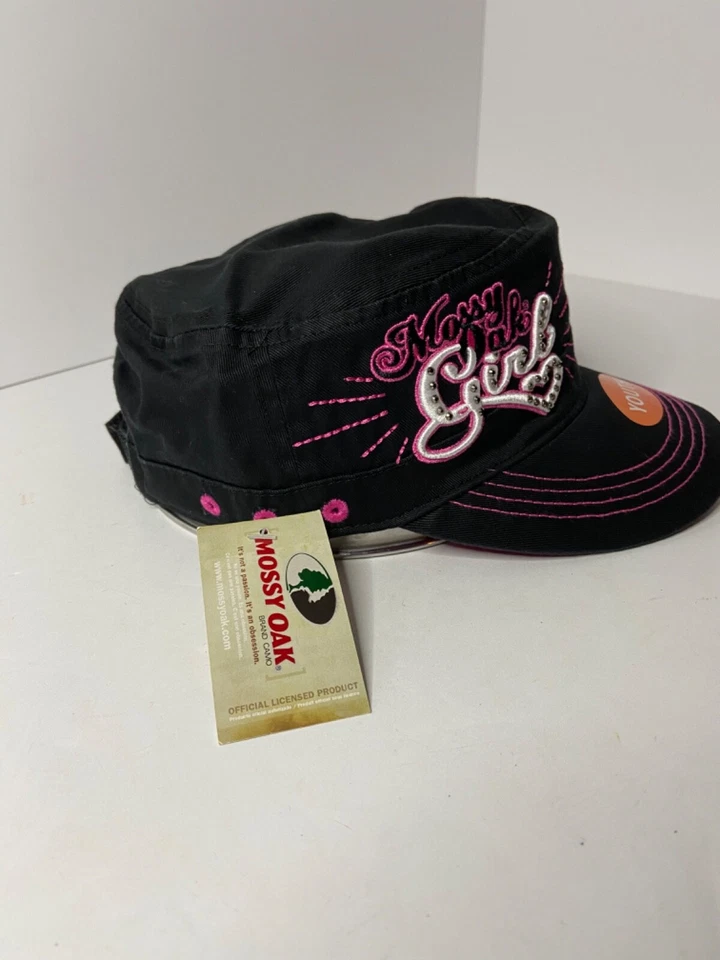 Mossy Oak Girl!!Youth Black Baseball Cap with Pink Lettering. New with tags I8 Foto 4 de 4