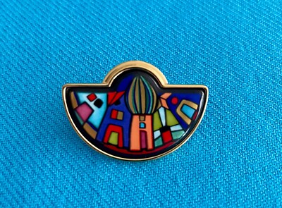 Frey Wille small half moon pendant - 1.25  x 7/8 , multicolor