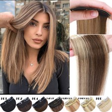 Clip In 100 Remy Human Hair Pad Extensions Mini Topper For Thinning Hair 1-3PCS