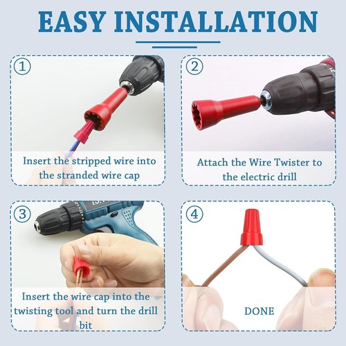 1Pcs Wire Nut Twister Multifunctional Wire Twisting Tool with 1/4inch HaWKr - Foto 12 di 15