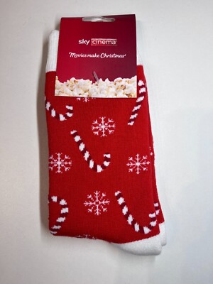 SKY CINEMA BRANDED RED CHRISTMAS SOCKS