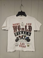Monster Jam World Finals T Shirt Youth Small White 2016 Las Vegas Collectible
