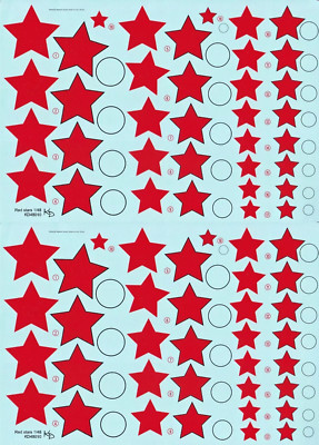 KV Models 1/48 Soviet Red Stars National Insignia Decals #3 8.75''x6'' 2 Sheets