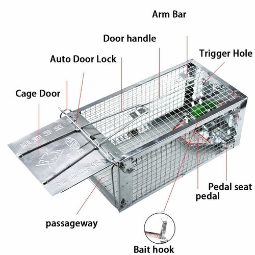 1/2pc Live Humane Cage Trap for Squirrel Chipmunk Rat Mice Rodent Animal Catcher - Picture 9 of 12