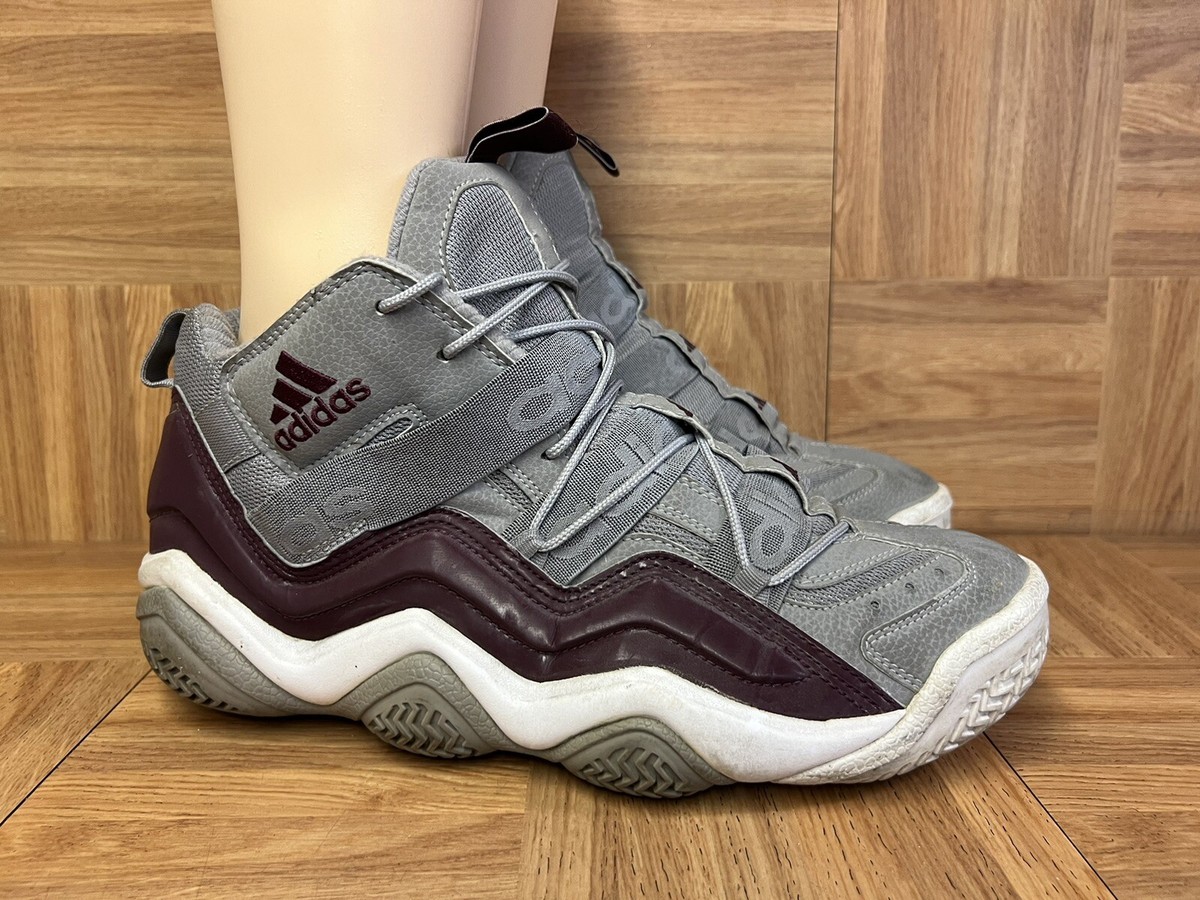 RARE🔥 Sz 12 - Adidas Top Ten 2000 Shift Grey Maroon Kobe Bryant
