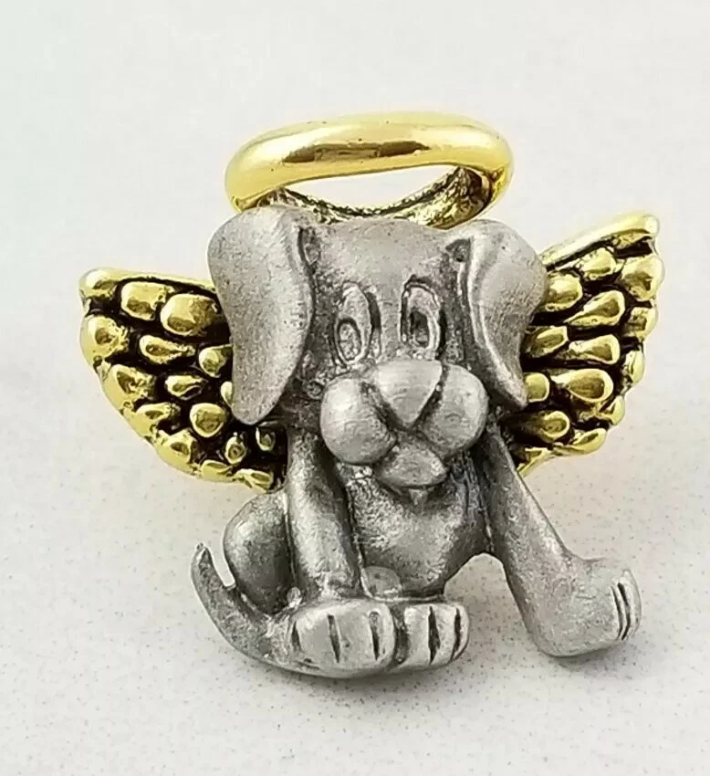 Dog Puppy Angel Tie Tac Lapel 3/4" wide Pin - Image 2 of 4