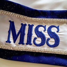 Custom Embroidered Luxury Rhinestone Pageant Sash