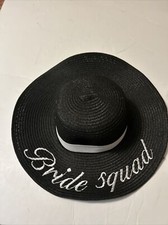 Bride Squad Black  White Beach Hat S