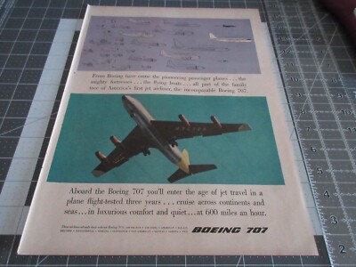 1957 Boeing 707 - Print Ad pioneering passenger planes | eBay