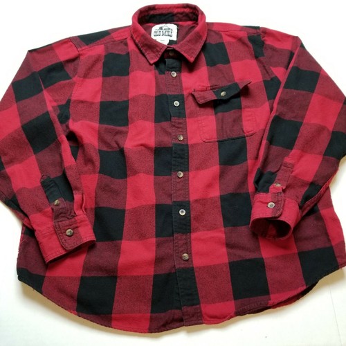Old Mill Flannel Shirt Mens 2XL Red 