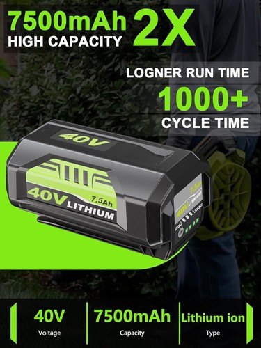 40V 7.5Ah Battery & Rapid Charger For Ryobi 40 Volt Lithium-ion OP40753 OP40602 - Picture 8 of 23