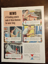 Alcoa Aluminum Full Page Color Vintage Magazine AD Construction Scenes