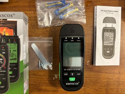 Pinless Moisture Meter with Ball Probe for Non-Destructive Area Scans Wood Walls
