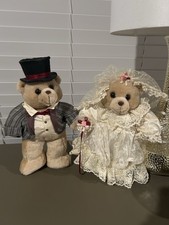 Vintage Wedding Ross Bride And Groom Teddy Bears Great Stuffed animals