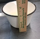 Vintage White & Black Porcelain Enamel Pot With Handle — photo 3