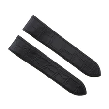 23MM LEATHER WATCH BAND STRAP FOR CARTIER SANTOS 100 XL  2655 2656 BLACK