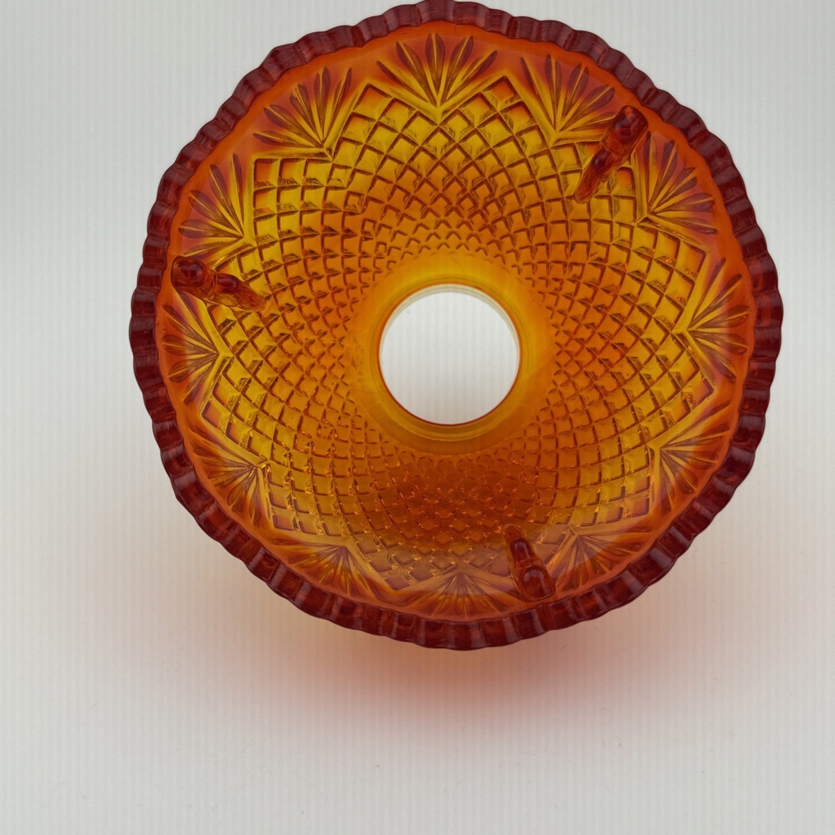 Vintage L.E. Smith Amberina Pineapple Fairy Lamp - SHADE ONLY | eBay