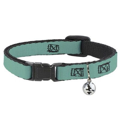 Cat Collar Breakaway with Bell Teal NARROW Fits 8.5-12''