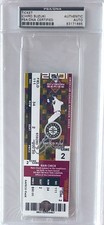 2001 Ichiro Suzuki HOF Signed Mariner Playoff Ticket Stub PSA/DNA Cert- ROY/MVP