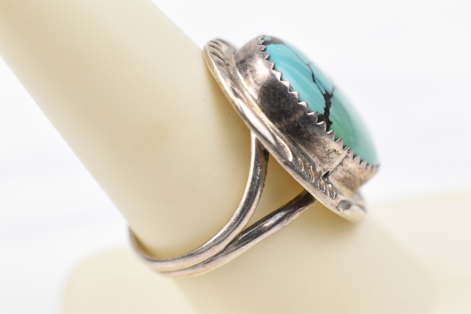BBT Sterling Turquoise Statement Ring Bold Oval C… - image 11