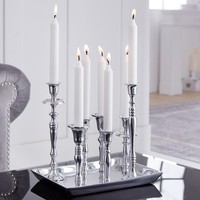 KerzenstäNder Modern Barock 7-Flammig Silber Aluminium Poliert Kerzenhalter Deko
