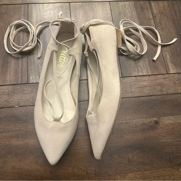Zapatos Butter Hechos en Italia Bailarina Tostada Puntiaguda Planos Balletcore Talla 8 Foto 3 de 4