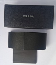 Prada Black Sun/EyeGlasses case with cleaning cloth. 5.75"x2.5"x2"