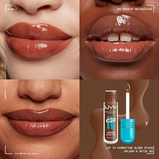 NYX Lip IV Hydrating Gloss Serum Lip Stain SPLASH N SPICE WSLS03 lipstain Nude