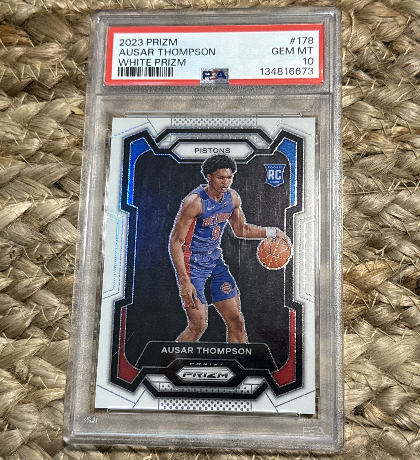 Ausar Thompson 2023 Panini Prizm #178 White Rookie RC /175 PSA 10