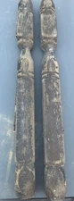 2 Turned WOOD 28.5” Tall Newel Bed POST Column ARCHITECTURAL SALVAGE Finial