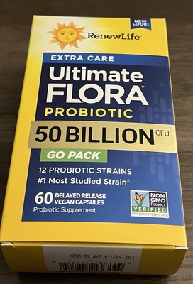 Renew Life Extra Care Ultimate Flora Probiotic 50 Billion Go Pack, 60 CT