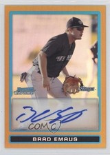 2009 Bowman Chrome Prospects Gold Refractor 43/50 Brad Emaus #BCP109 Auto 0a1