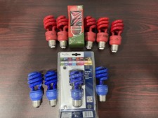 Flourescent Light Bulbs Lot of 10 E26 Base Red 13W 120V 60Hz 0.220A