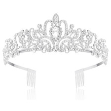 Crowns for Women Princess Tiaras for Girls Queen Crown and Comb Tiara for Weddin