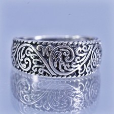 Size 5, southwestern Sterling 925 silver ring, woven braided textured band