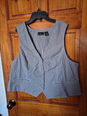 Erika Woman Denim Cotton Striped Stretch Vest Size 1X NWOT 