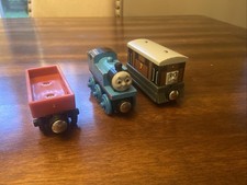 Wooden Railway Thomas The Tank Engine And Toby w/flatcar.