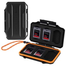 6-Slot Water-Resistant XQD Cfexpress Card Holder - Shockproof Storage Case