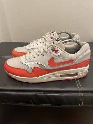 V RARE 2017 NIKE AIR MAX 1 iD UK 8 SUMMIT WHITE CORAL NBY ONE OG BY YOU AM1