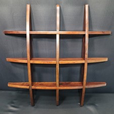 Mensola da parete convessa Mid-Century moderna MASSIRONI MANFREDO stile Tyco legno teak 