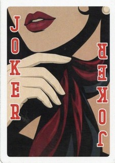 RARE MODERN "Lovely Lady with a Scarf/Hand/Red Lips" JOKER Play Card #65