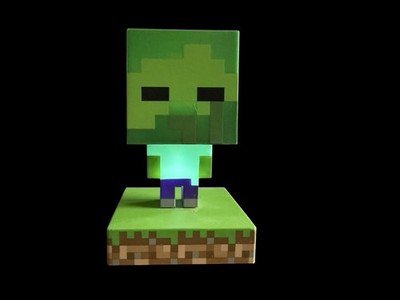 Minecraft ICONS Zombie Night Light Lamp 3D Character Figure Paladone #004 Used