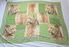 Vintage Leopard Scarf Made in Italy Body Wrap 47Wx61L LARGE Wild Cats Safari
