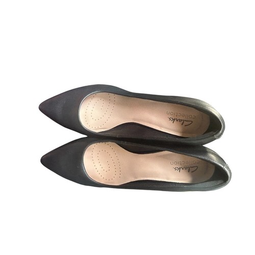 Clarks Collection Pointed Toe Kitten Heel Pumps Black Formal Shoes Size 8.5 W - Picture 5 of 8