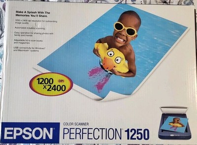 NEW Epson 1250 Perfection Flatbed COLOR SCANNER 1200 X 2400 DPI Resolution