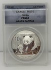 2012 Panda .999 Silver 1 oz. 10 Yuan ANACS MS70 — photo 1