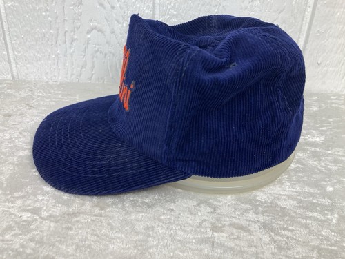 Vtg University of Illinois Illini Corduroy Hat Cap Snapback Script 80s Yupoong - Picture 2 of 8