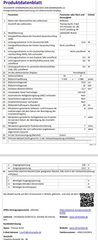 Reflexion LED19iBT 19Zoll, HD Ready, Smart TV mit LG webOSHub (DVB-T2/S2/C, HDMI - Bild 3 von 4