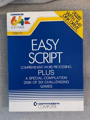  Easy Script (Word Processor) C64 C128   New Old Stock   Disk Version   Mint